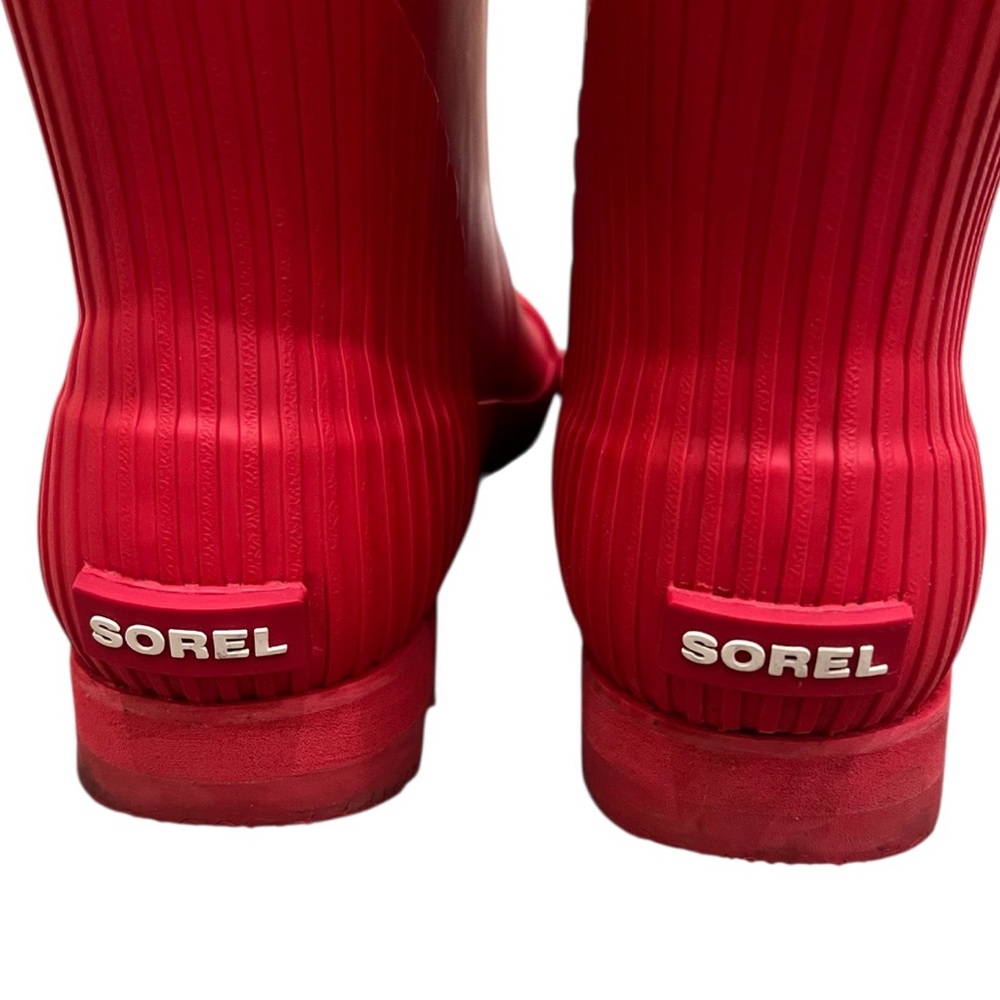 SOREL joan Rain Short Red Rain Muck Boots - Picture 5 of 8